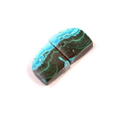 Kabošony páry Malachit Chrysocolla č.P694 (16x15x5mm)