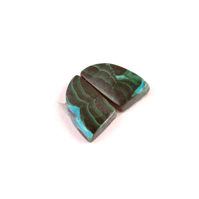 Kabošony páry Malachit Chrysocolla č.P695 (16x10x5mm)