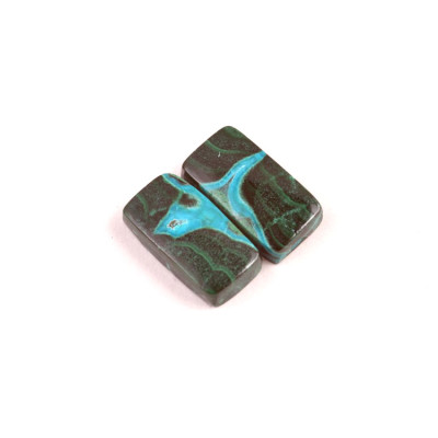 Kabošony páry Malachit Chrysocolla č.P698 (17x9x4mm)