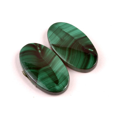 Kabošony páry Malachite č.P703 (27x15x4mm)