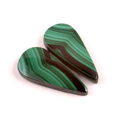 Kabošony páry Malachite č.P715 (32x15x4mm)