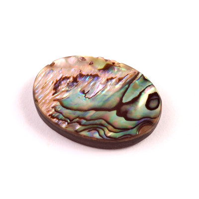 Kabošon  Přírodní Perleť na umělém onyxu č.6537 (33x24x6mm)