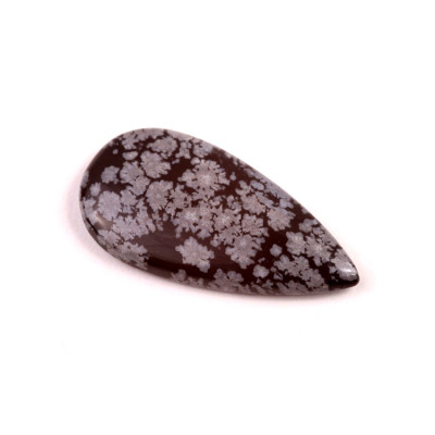 Kabošon Vločkový Obsidián č.6618 (34x18x5mm)