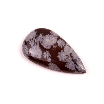 Kabošon Vločkový Obsidián č.6621 (34x19x6mm)