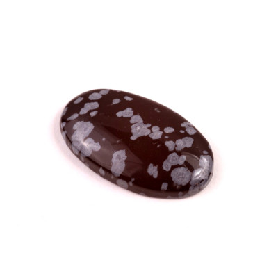 Kabošon Vločkový Obsidián č.6632 (30x17x5mm)