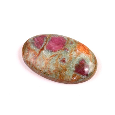 Kabošon Rubín ve Fuchsitu č.6665 (34x22x6mm)