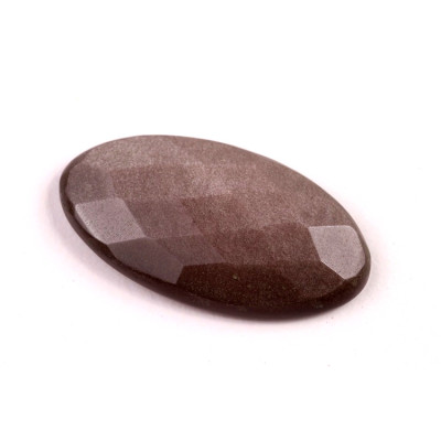 Kabošon Broušený Stříbrný Obsidián č.6722 (33x18x6mm)