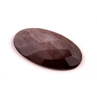Kabošon Broušený Stříbrný Obsidián č.6727 (33x18x5mm)