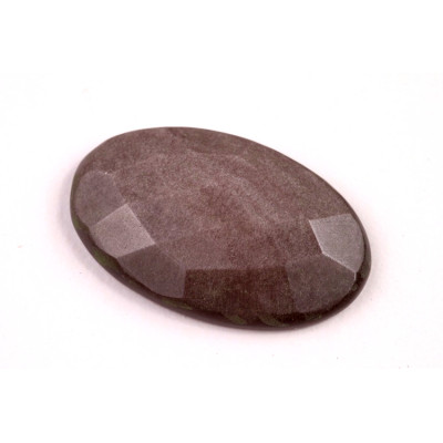 Kabošon Broušený Stříbrný Obsidián č.6733 (32x20x6mm)
