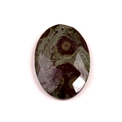 Vrtaný kabošon Kambaba Jaspis č.V1 (33x22x5mm)