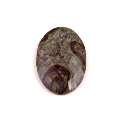 Vrtaný kabošon Kambaba Jaspis č.V4 (37x24x6mm)