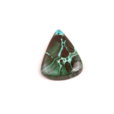 Vrtaný kabošon Malachit Chrysocolla č.V32 (33x23x6mm)