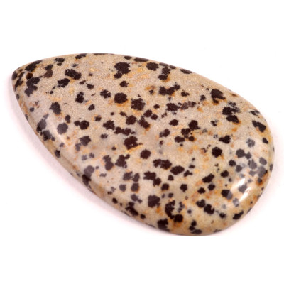 Vrtaný kabošon Dalmatin Jaspis č.V56 (50x30x6mm)