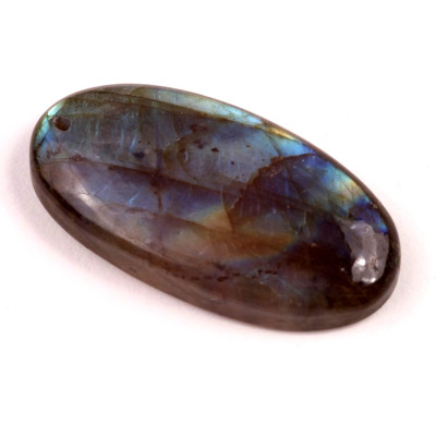 Vrtaný kabošon Labradorit č.V58 (45x24x9mm)