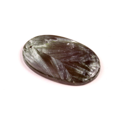 Vrtaný kabošon Serafinit č.V66 (33x20x5mm)