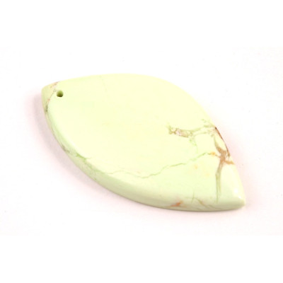 Vrtaný kabošon Citronový Chrysopras č.V76 (43x23x6mm)