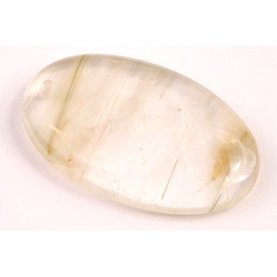 Vrtaný kabošon Zelený Rutil č.V77 (45x27x9mm)