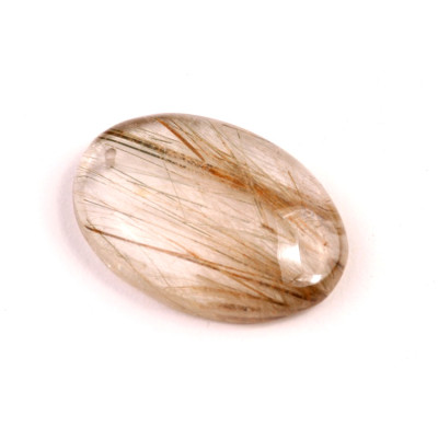 Vrtaný kabošon Zelený Rutil č.V78 (33x23x8mm)