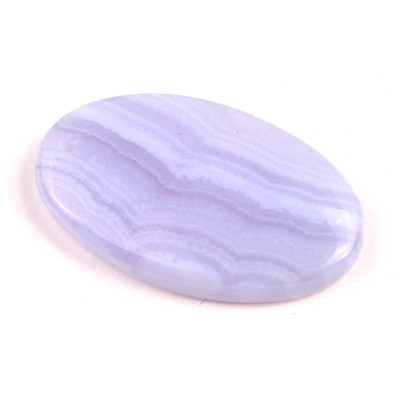 Vrtaný kabošon Blue Lace Achát č.V80 (36x23x7mm)