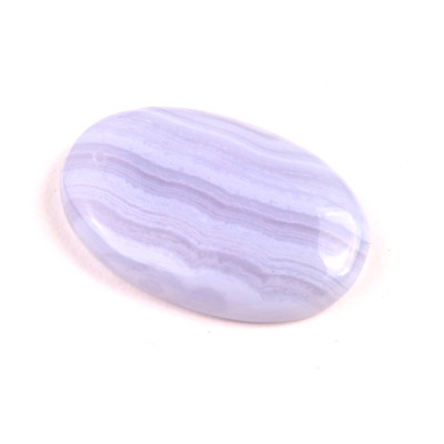 Vrtaný kabošon Blue Lace Achát č.V81 (42x26x7mm)