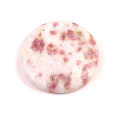 Vrtaný kabošon Růžový Turmalín č.V86 (33x7mm)