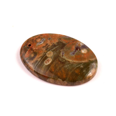 Vrtaný kabošon Ocean Jaspis č.V124 (37x25x6mm)