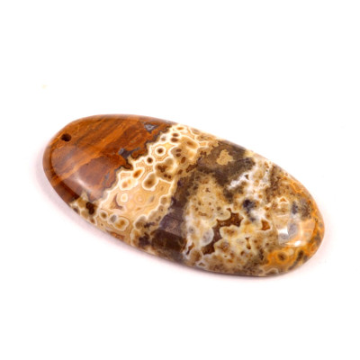 Vrtaný kabošon Ocean Jaspis č.V128 (43x21x7mm)