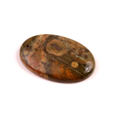 Vrtaný kabošon Ocean Jaspis č.V131 (36x23x6mm)