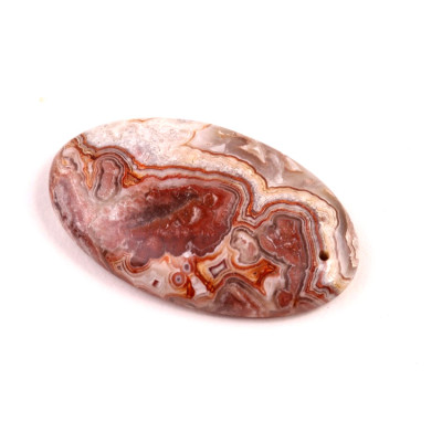 Vrtaný kabošon Crazy Lace Achát č.V143 (39x24x7mm)