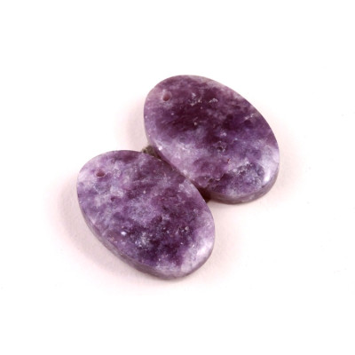 Vrtané Párové Kabošony Lepidolit č.VP12 (21x14x5mm)