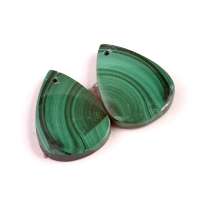 Vrtané Párové Kabošony Malachit č.VP14 (25x18x5mm)