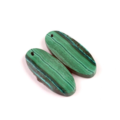 Vrtané Párové Kabošony Malachit Chrysocolla č.VP15...