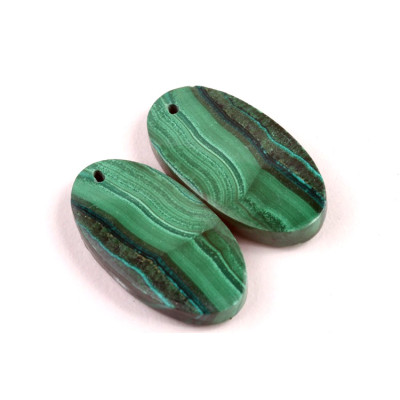 Vrtané Párové Kabošony Malachit Chrysocolla č.VP16...