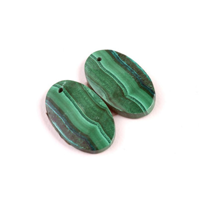 Vrtané Párové Kabošony Malachit Chrysocolla č.VP18...