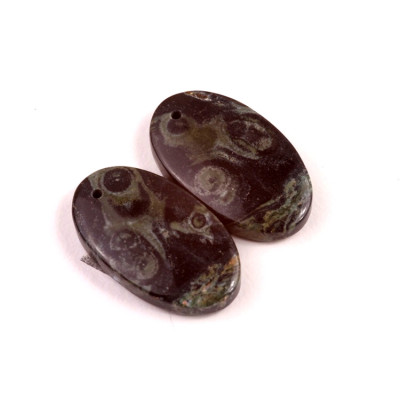 Vrtané Párové Kabošony Kambaba Jaspis č.VP20 (25x15x5mm)