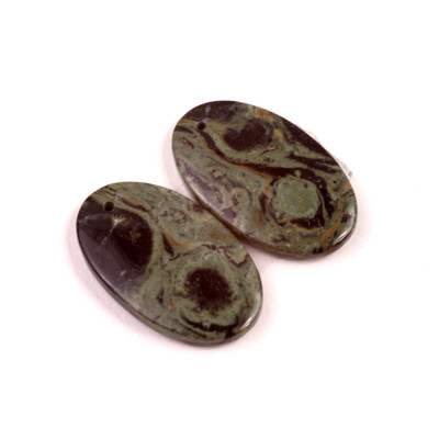 Vrtané Párové Kabošony Kambaba Jaspis č.VP23 (25x15x4mm)