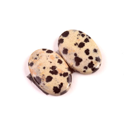 Vrtané Párové Kabošony Dalmatin Jaspis č.VP24 (22x15x5mm)