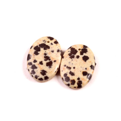 Vrtané Párové Kabošony Dalmatin Jaspis č.VP26 (20x15x5mm)