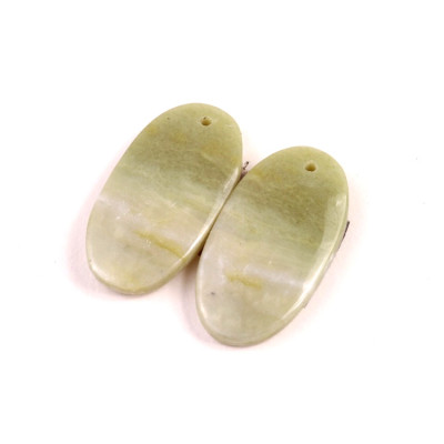 Vrtané Párové Kabošony Green Serpentine č.VP28 (26x14x4mm)