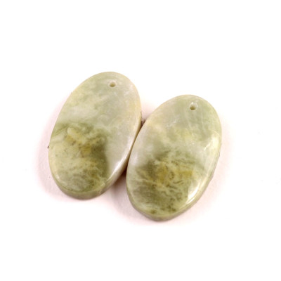 Vrtané Párové Kabošony Green Serpentine č.VP29 (25x15x5mm)