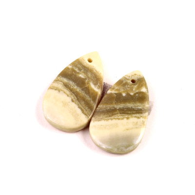 Vrtané Párové Kabošony Green Serpentine č.VP31 (24x14x5mm)