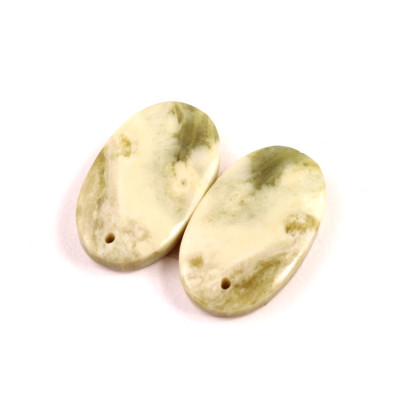 Vrtané Párové Kabošony Green Serpentine č.VP32 (25x15x5mm)