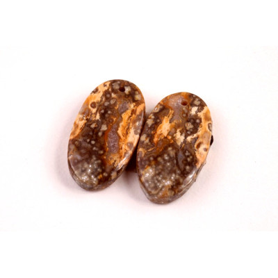 Vrtané Párové Kabošony Ocean Jaspis č.VP34 (22x13x5mm)