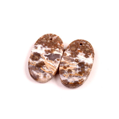 Vrtané Párové Kabošony Ocean Jaspis č.VP35 (23x14x5mm)