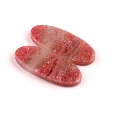 Kabošony páry Rhodonit č.P741 (35x14x5mm)