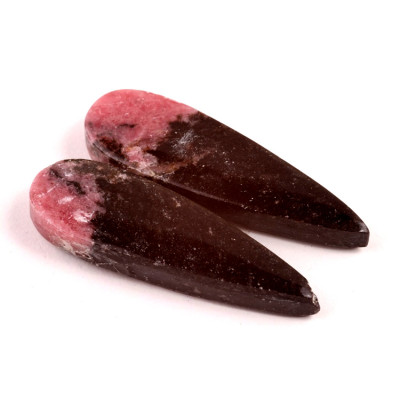 Kabošony páry Rhodonit č.P742 (43x14x7mm)