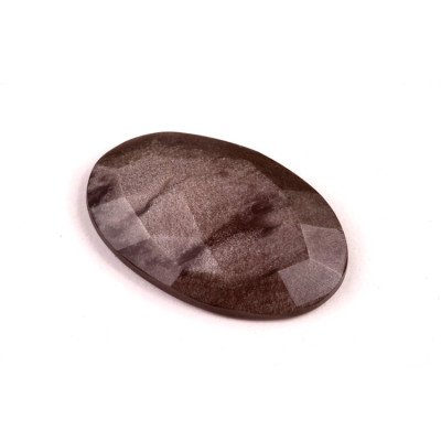 Kabošon Broušený Stříbrný Obsidián č.6715 (30x19x5mm)