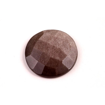 Kabošon Broušený Stříbrný Obsidián č.6731 (24x5mm)