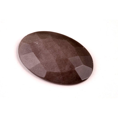 Kabošon Broušený Stříbrný Obsidián č.6732 (32x21x5mm)