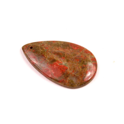 Vrtaný kabošon Dračí Jaspis č.V154 (34x20x5mm)